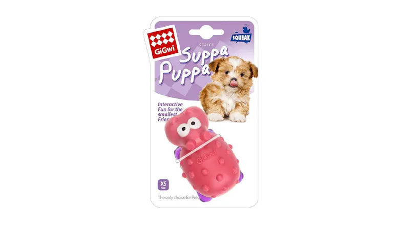 Gigwi Rubber Suppa Puppa with Squeaker - Hippo Gigwi Rubber Suppa Puppa with Squeaker - Hippo
