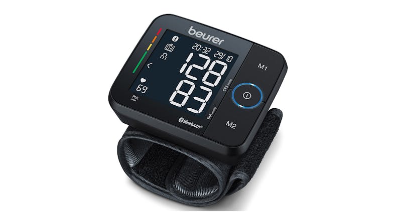 A front view of the Beurer BC54 Bluetooth Wrist Blood Pressure Monitor A front view of the Beurer BC54 Bluetooth Wrist Blood Pressure Monitor