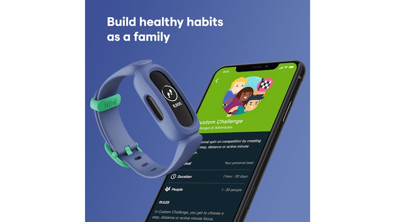 Fitbit Ace 3 Activity Tracker - Cosmic Blue/Astro Green (Bluetooth, Kids Edition)