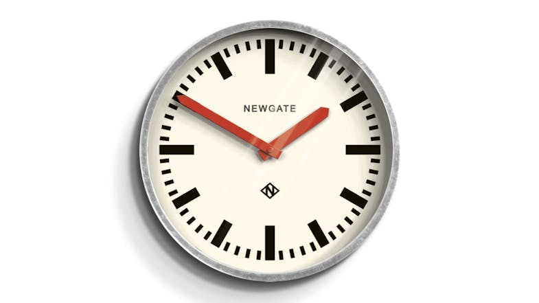 Newgate "Luggage" Wall Clock - Galvanised/Red Newgate "Luggage" Wall Clock - Galvanised/Red