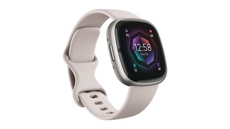 Fitbit Sense 2 Smartwatch - Platinum Aluminium Case with Lunar White Band (GPS, Bluetooth) Fitbit Sense 2 Smartwatch - Platinum Aluminium Case with Lunar White Band (GPS, Bluetooth)