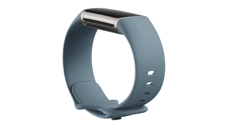 Fitbit Charge 5 Activity Tracker - Platinum Stainless Steel Case with Steel Blue Band (Bluetooth, GPS)