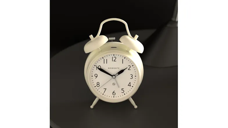 Newgate "New Covent Garden" Classic Alarm Clock - Matte Linen White Newgate "New Covent Garden" Classic Alarm Clock - Matte Linen White
