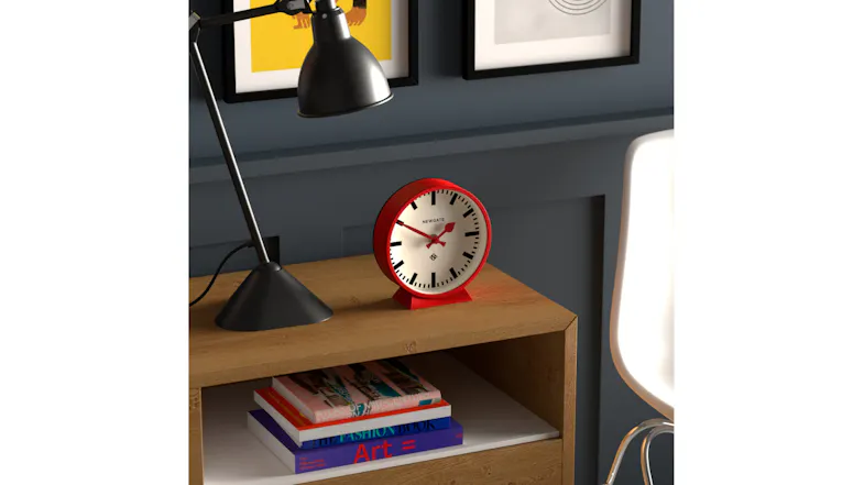 Newgate "Railway Dial" Mantel Clock - Fire Engine Red Newgate "Railway Dial" Mantel Clock - Fire Engine Red