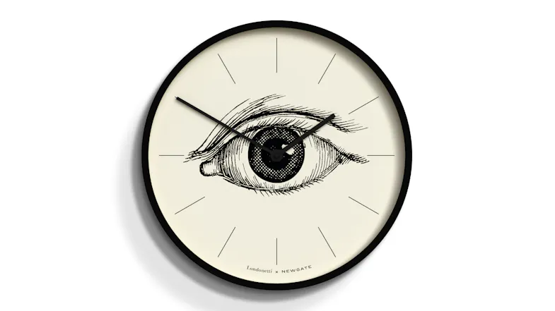 Newgate x Londonetti "Number Three" Wall Clock - Designer Eye Dial Newgate x Londonetti "Number Three" Wall Clock - Designer Eye Dial