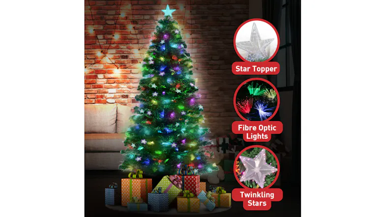 Christabelle Pre-Decorated Fiber Optic Christmas Tree 1.8m Christabelle Pre-Decorated Fiber Optic Christmas Tree 1.8m