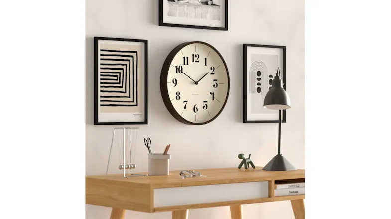 Newgate "Mr. Clarke" Wall Clock - Dark Wood/Hopscotch Dial Newgate "Mr. Clarke" Wall Clock - Dark Wood/Hopscotch Dial
