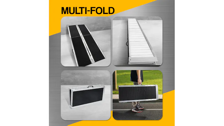 Klika Aluminum Portable Extra-Grip Wheelchair Ramp 122cm Klika Aluminum Portable Extra-Grip Wheelchair Ramp 122cm
