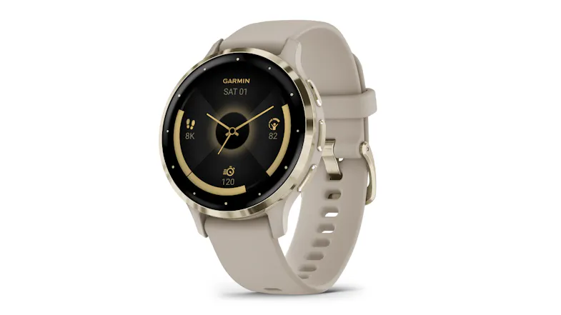 Garmin Venu 3S Smartwatch - Soft Gold Stainless Steel Bezel with French Gray Case and Silicone Band (41mm Case, GPS, Bluetooth) Garmin Venu 3S Smartwatch - Soft Gold Stainless Steel Bezel with French Gray Case and Silicone Band (41mm Case, GPS, Bluetooth)