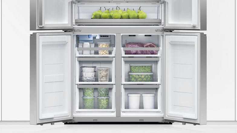 Fisher & Paykel 498L Quad Door Fridge Freezer with Ice & Water Dispenser - Stainless Steel (Series 7/RF500QNUX1)