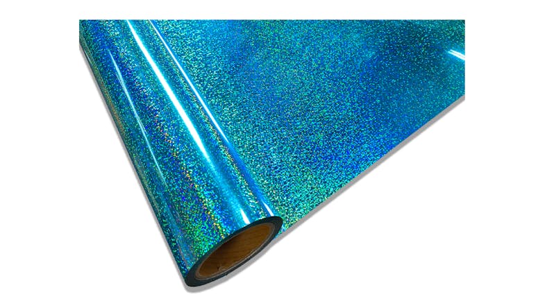 Magic Transfer Heat Transfer Vinyl 25 x 50cm - Holographic Aqua Magic Transfer Heat Transfer Vinyl 25 x 50cm - Holographic Aqua