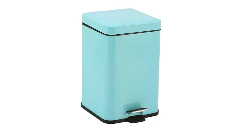 SOGA Stainless Steel Square Rubbish Bin w/ Pedal 6L - Blue SOGA Stainless Steel Square Rubbish Bin w/ Pedal 6L - Blue