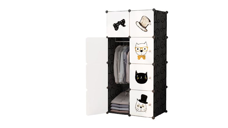 SOGA Modular Children's Storage Cubes 75 x 37 x 146cm - Minimalist Animal Print SOGA Modular Children's Storage Cubes 75 x 37 x 146cm - Minimalist Animal Print