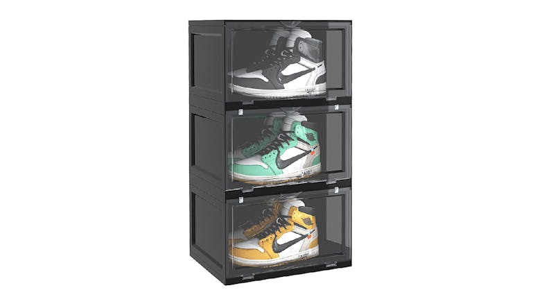 SOGA 3 Tier Shoe Organizer - Black SOGA 3 Tier Shoe Organizer - Black