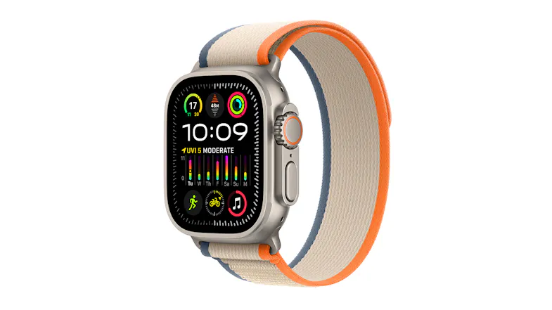 Apple Watch Ultra 2 - Titanium Case with Orange/Beige Trail Loop (49mm, Cellular & GPS, Bluetooth, Medium-Large Loop) Apple Watch Ultra 2 - Titanium Case with Orange/Beige Trail Loop (49mm, Cellular & GPS, Bluetooth, Medium-Large Loop)