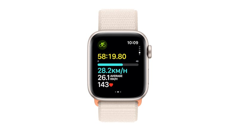 Apple Watch SE (3rd Gen) - Starlight Aluminium Case with Starlight Sport Loop (40mm, GPS, Bluetooth)
