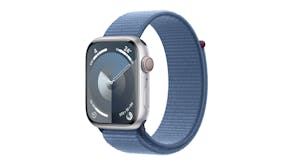 Apple Watch Series 9 - Silver Aluminium Case with Winter Blue Sport Loop (45mm, GPS, Bluetooth)