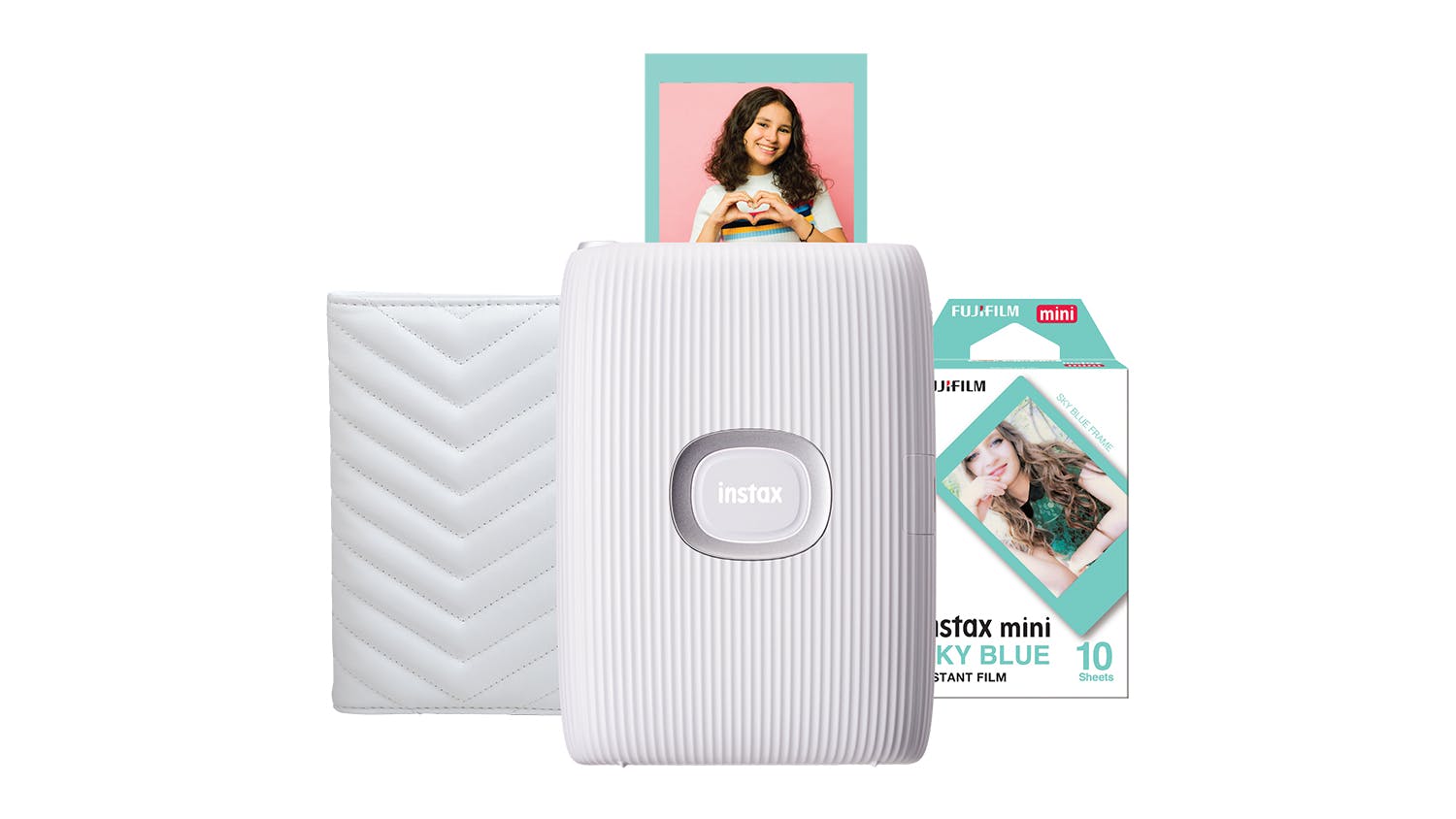 Instax Mini Link 2 86mm x 54mm Photo Printer - Clay White (2023 Limited Edition Gift Pack)
