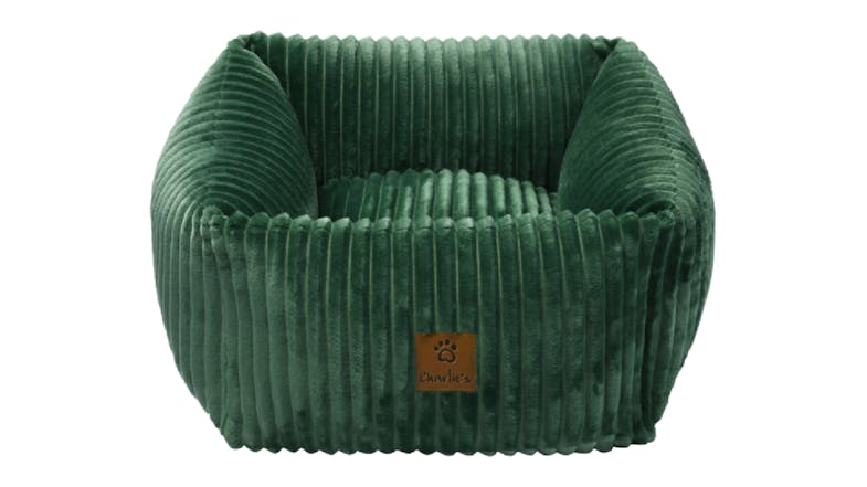 Charlie's "Ascher" Plush Square Caudroy Pet Bed Small - Green Charlie's "Ascher" Plush Square Caudroy Pet Bed Small - Green
