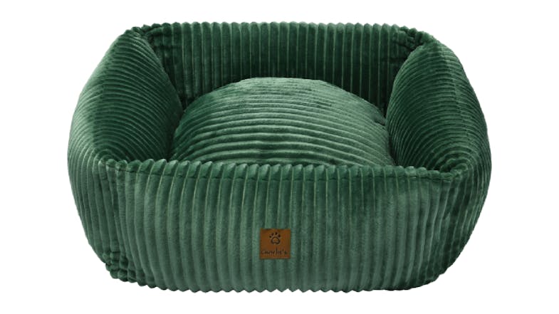 Charlie's "Ascher" Plush Square Caudroy Pet Bed Medium - Green Charlie's "Ascher" Plush Square Caudroy Pet Bed Medium - Green