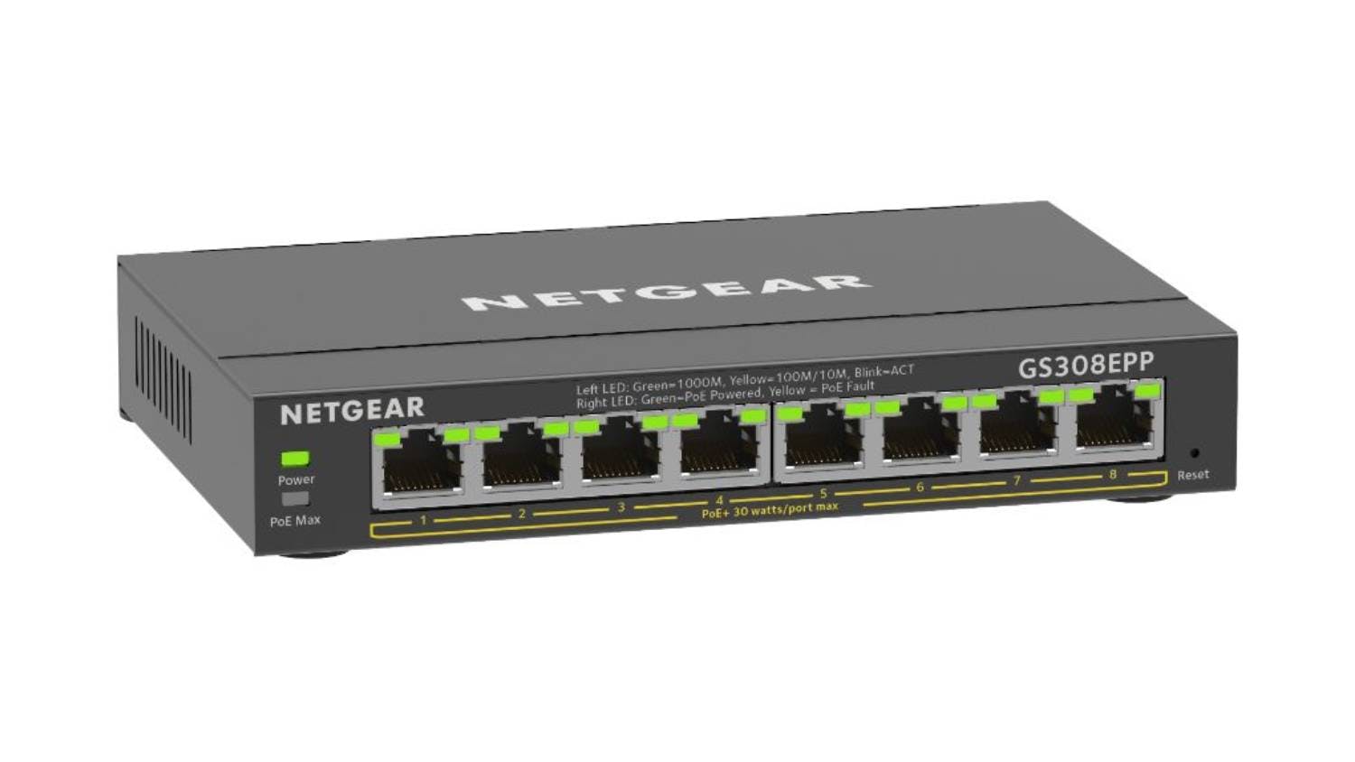 Netgear GS308EPP 8-Port Gigabit Ethernet Switchboard 123W w/ PoE+