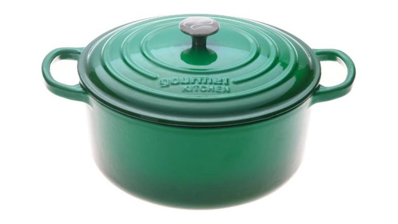 Gourmet Kitchen Cast Iron Casserole Dish 28cm - Eden Green Gourmet Kitchen Cast Iron Casserole Dish 28cm - Eden Green