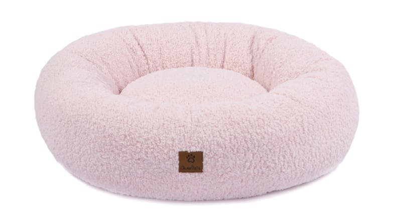 Charlie's Teddy Fleece Round Pet Bed Large - Pink Charlie's Teddy Fleece Round Pet Bed Large - Pink