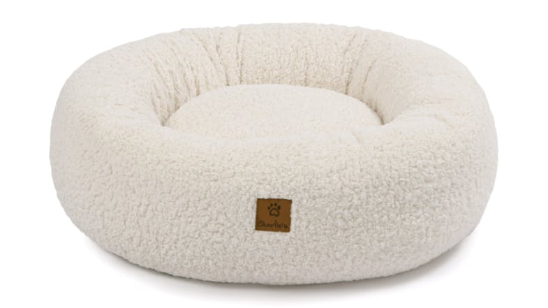Charlie's Teddy Fleece Round Pet Bed Medium - Cream Charlie's Teddy Fleece Round Pet Bed Medium - Cream