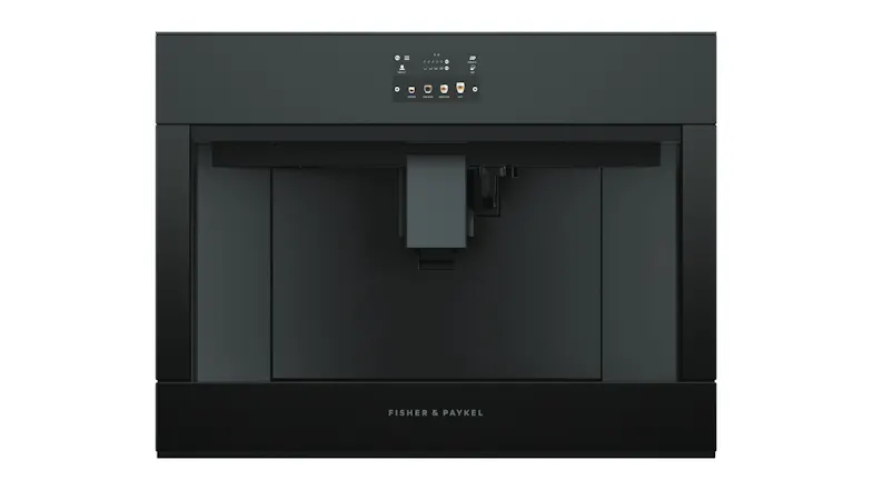 A coffee machine showcasing a clean and modern design. A coffee machine showcasing a clean and modern design.