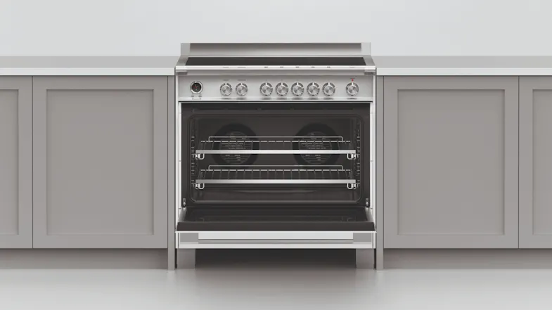 Fisher & Paykel 90cm Pyrolytic Freestanding Oven with Induction Cooktop - White (Series 9/OR90SCI6W1) Fisher & Paykel 90cm Pyrolytic Freestanding Oven with Induction Cooktop - White (Series 9/OR90SCI6W1)