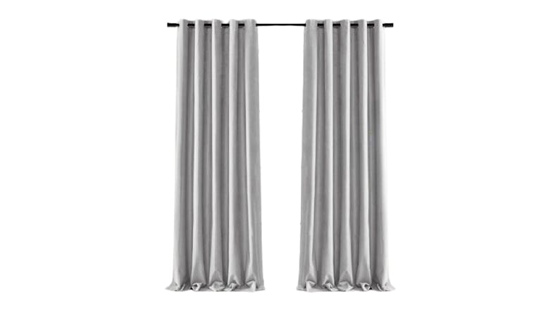 Cadence & Co. "Byron" Matte Velvet Blackout Curtain Twin Pack 180 x 223cm - Silver Cadence & Co. "Byron" Matte Velvet Blackout Curtain Twin Pack 180 x 223cm - Silver