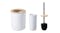 TAKARA "Takae" Bathroom Bin & Brush Set - White TAKARA "Takae" Bathroom Bin & Brush Set - White