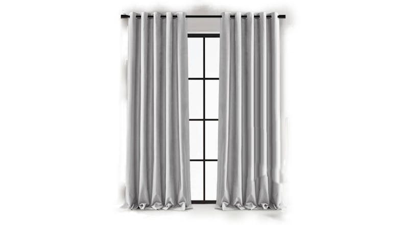 Cadence & Co. "Byron" Matte Velvet Blackout Curtain Twin Pack 90 x 223cm - Silver Cadence & Co. "Byron" Matte Velvet Blackout Curtain Twin Pack 90 x 223cm - Silver