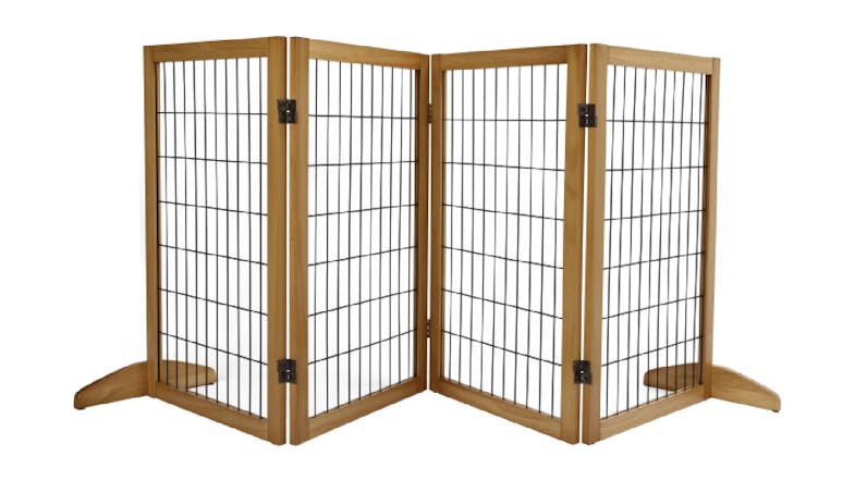Charlie's 4 Panel Freestanding Pinewood/Metal Pet Gate Charlie's 4 Panel Freestanding Pinewood/Metal Pet Gate
