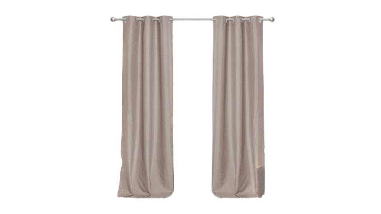Sherwood Home Faux Linen Blackout Curtain Twin Pack 180 x 223cm - Cinnamon Sherwood Home Faux Linen Blackout Curtain Twin Pack 180 x 223cm - Cinnamon