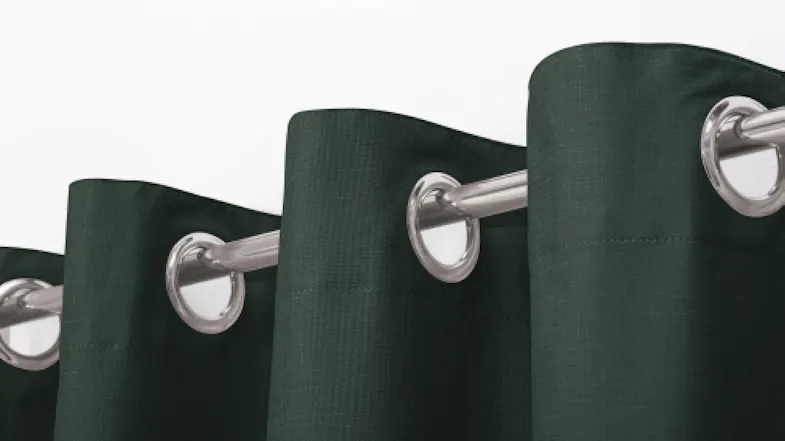 Sherwood Home Faux Linen Blackout Curtain Twin Pack 135 x 223cm - Forest Green Sherwood Home Faux Linen Blackout Curtain Twin Pack 135 x 223cm - Forest Green