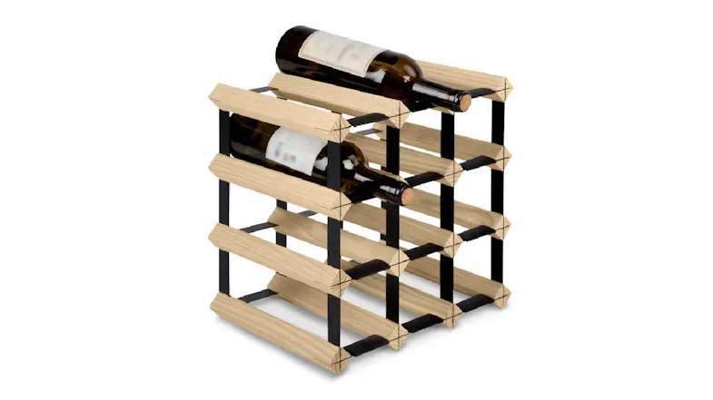 TSB Living 12 Bottle Wire & Wood Wine Rack - Black/Light Wood TSB Living 12 Bottle Wire & Wood Wine Rack - Black/Light Wood