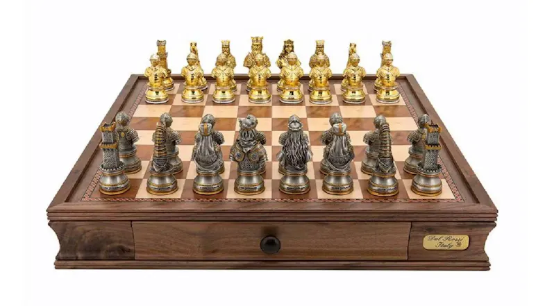 Dal Rossi 20" Medieval Warriors Chess Set with Drawers Dal Rossi 20" Medieval Warriors Chess Set with Drawers