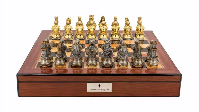 Dal Rossi 20" Medieval Warrior Chess Set - Walnut Finish Dal Rossi 20" Medieval Warrior Chess Set - Walnut Finish
