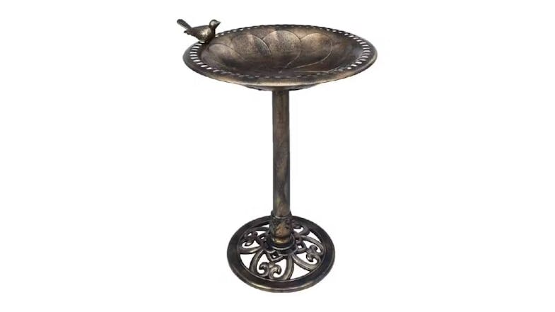 NNEVL Bird Bath w/ Decorative Bird - Bronze Patina NNEVL Bird Bath w/ Decorative Bird - Bronze Patina