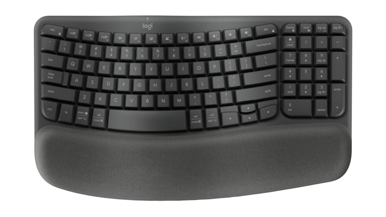 Logitech Wave Keys Ergonomic Wireless Keyboard - Graphite Logitech Wave Keys Ergonomic Wireless Keyboard - Graphite