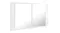 Angled view of a mirror cabinet with a gloss white finish Angled view of a mirror cabinet with a gloss white finish