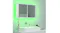 Bathroom interior view of the mirror cabinet with a neon green backlight Bathroom interior view of the mirror cabinet with a neon green backlight