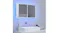 Wall-mounted cabinet displaying a cool blue LED backlight effect Wall-mounted cabinet displaying a cool blue LED backlight effect