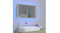 Wall-mounted cabinet displaying a cool blue LED backlight effect Wall-mounted cabinet displaying a cool blue LED backlight effect