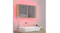 Bathroom scene featuring the mirror cabinet with a vibrant pink backlight Bathroom scene featuring the mirror cabinet with a vibrant pink backlight
