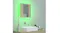 Bathroom interior view of the mirror cabinet with a neon green backlight Bathroom interior view of the mirror cabinet with a neon green backlight