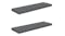Two gloss grey floating wall shelves shown horizontally on a white background Two gloss grey floating wall shelves shown horizontally on a white background