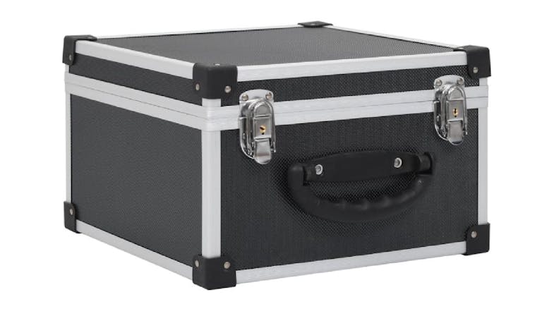 NNEVL CD Storage in a sleek aluminium and black finish NNEVL CD Storage in a sleek aluminium and black finish