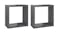 Angled view of two floating cube wall shelves in gloss grey Angled view of two floating cube wall shelves in gloss grey